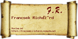 Francsek Richárd névjegykártya